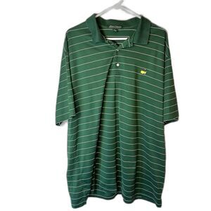 Amen Corner Masters Polo Shirt 60s 2-Ply Mercerized Green Striped Mens XXL